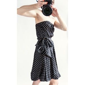 BCBGMaxAzria Black & Tan Polka Dot Dress